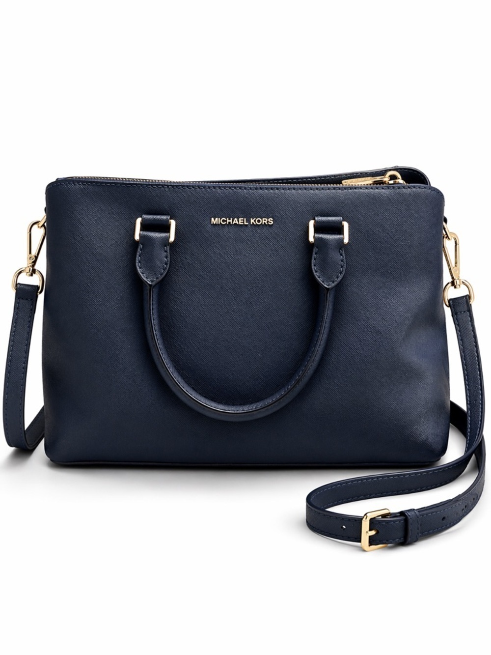 Michael Kors Navy Saffiano Leather Savannah Large Satchel Bag